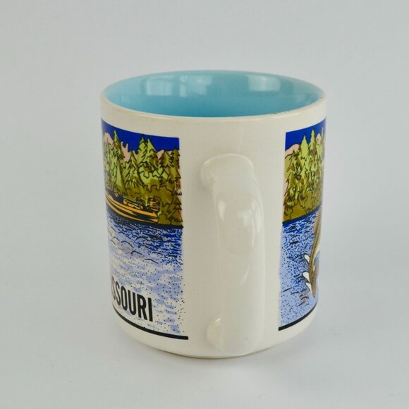 Missouri Coffee Mug Vintage Fish Boat Cabin Teal Interior - Picture 4 of 6